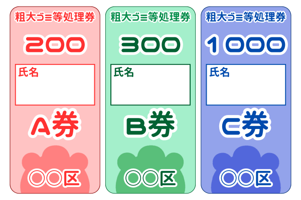 粗大ゴミ処理券ABCイメージ
