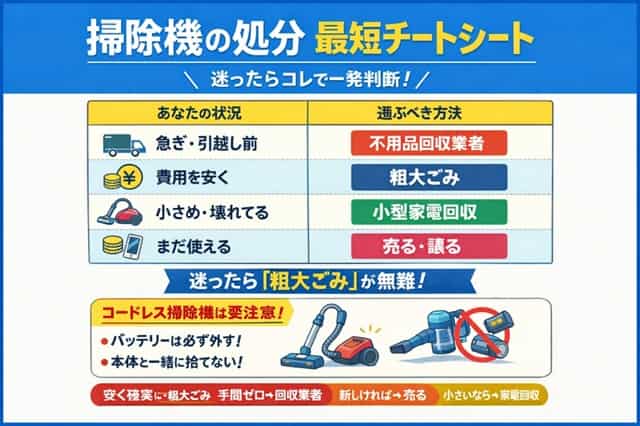 掃除機の処分方法フローチャート