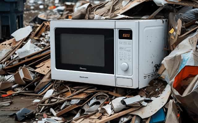 不法投棄された電子レンジ