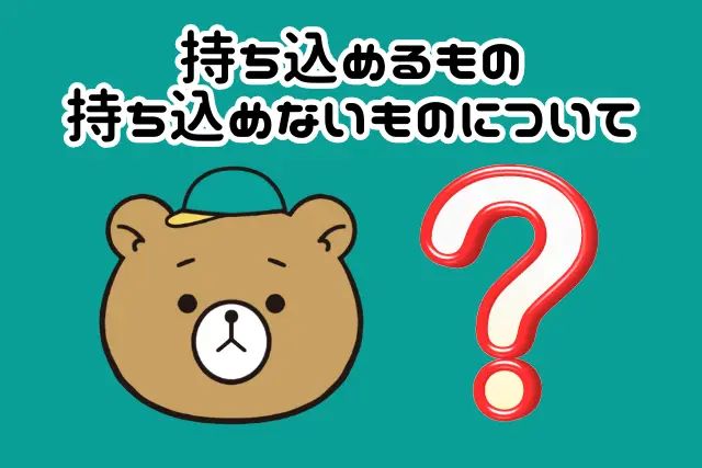 持ち込めるものや持ち込めないものについて