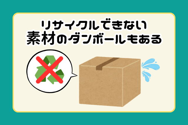 リサイクルできない素材のダンボールもある