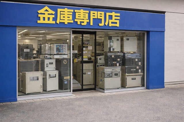 金庫専門店の店前