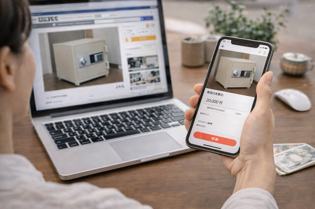 ネットで金庫を出品中