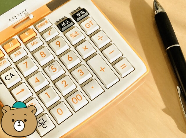 机の上の電卓