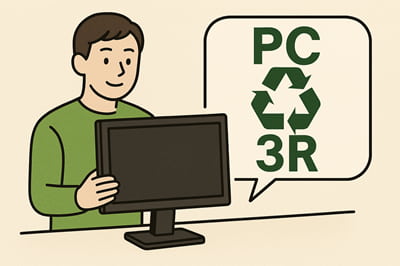 モニターを持った男性とPC3R