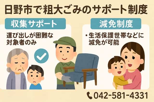日野市で粗大ゴミのサポート制度