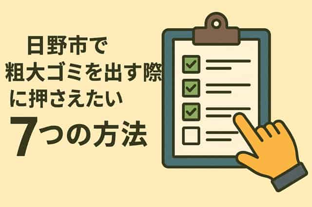 日野市で粗大ゴミを出す際に押さえたい7つの方法
