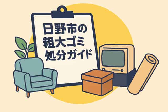 粗大ごみと日野市の粗大ゴミ処分ガイドと書かれたファイル